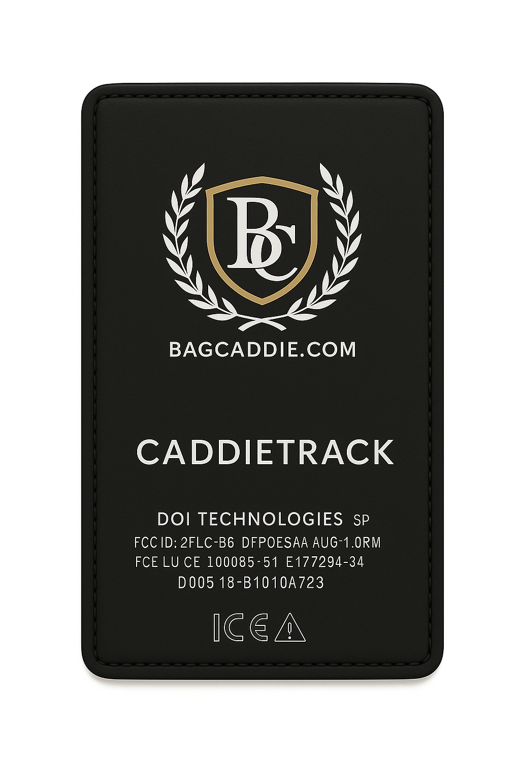 Credit card sized tracker keeps your golf bags visible in transit with real-time updates via Apple Find My# or Google Find My Device, fitting securely in the BagCaddie Bag Tag.