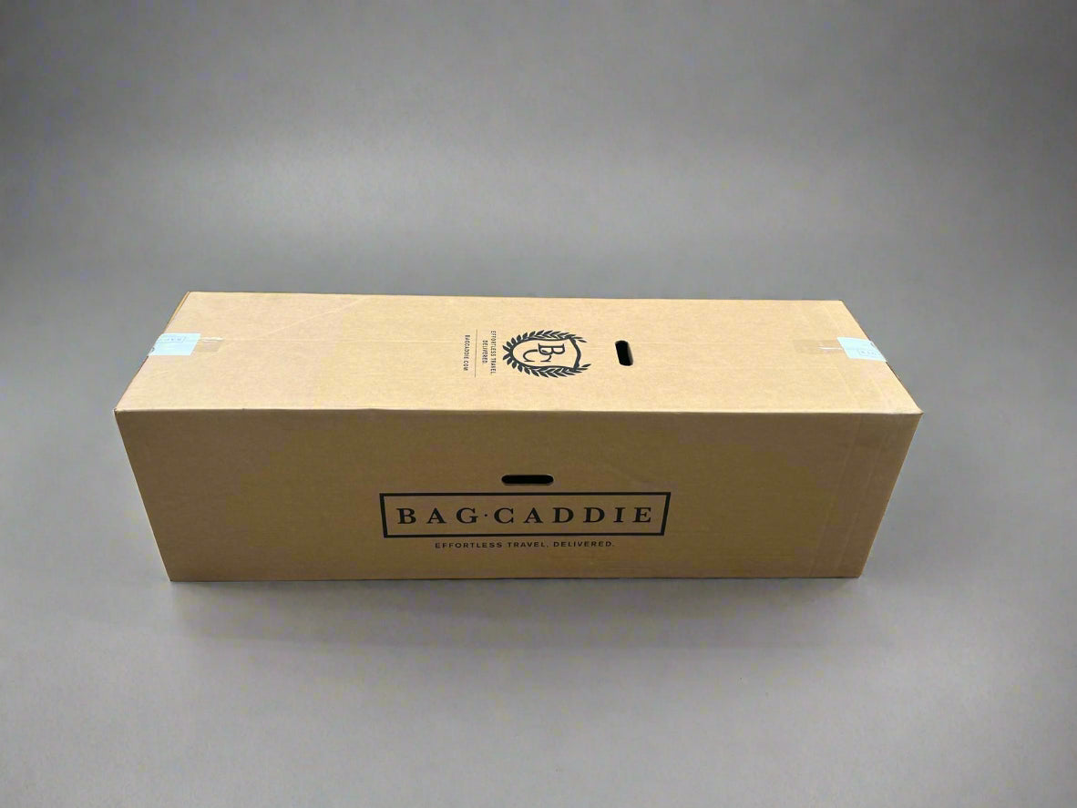 BagCaddie golf travel shipping box – premium protective box for golf clubs and luggage.