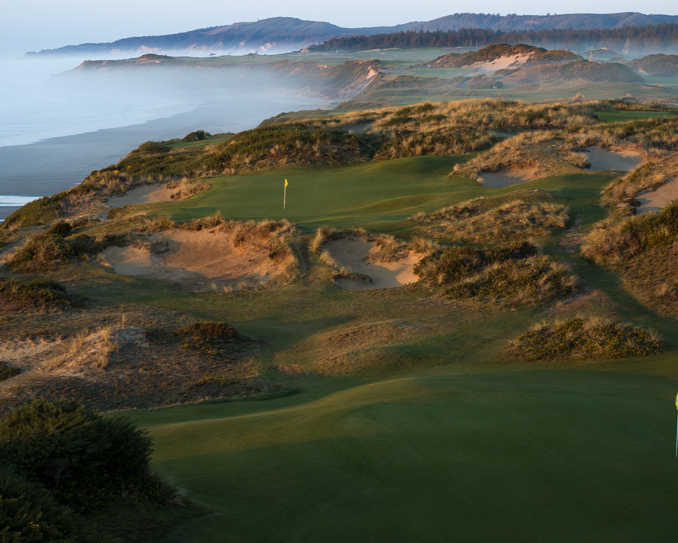 Pacific Dunes at Bandon Dunes Golf Resort overlooking oceanfront cliffs and coastal dunes.